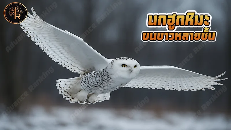นกฮูกหิมะ ขนขาวหลายชั้น