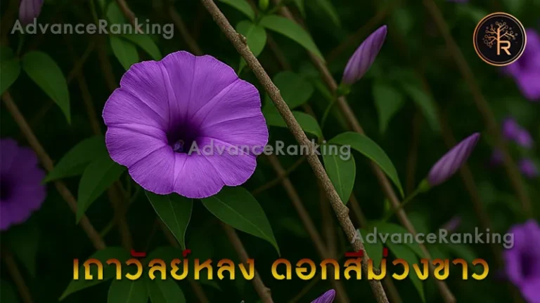 เถาวัลย์หลง ดอกสีม่วงขาว